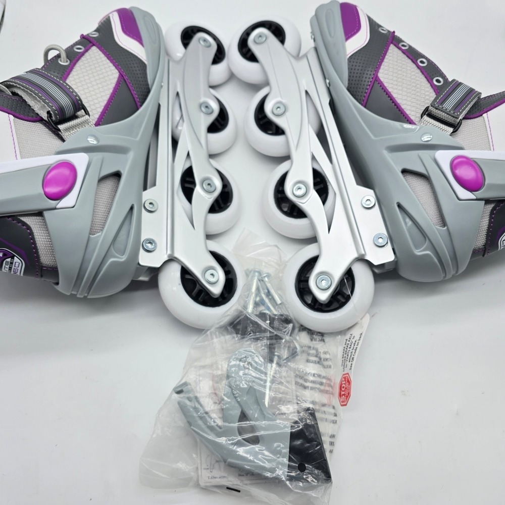 Roller Derby Aerio Q-60 Inline Skates Women's Size 8 White Grey Purple - Picture 2 of 12